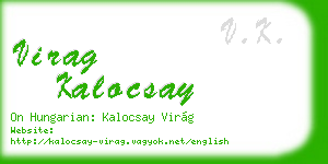 virag kalocsay business card
